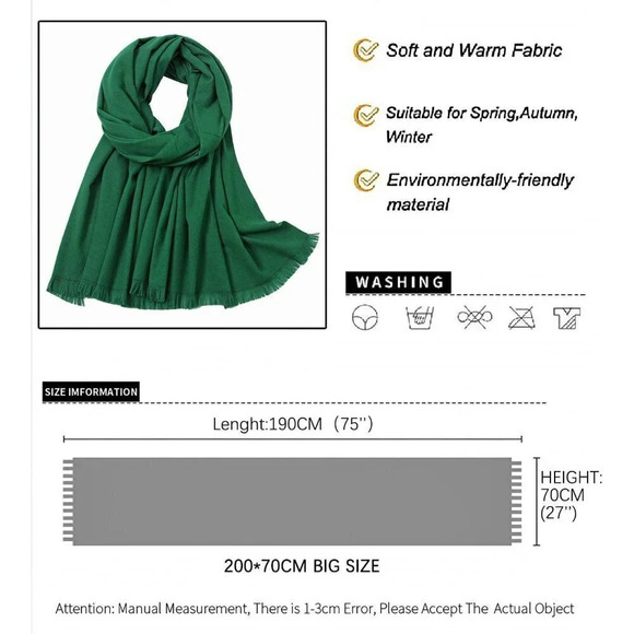 Swat Pany Scarf For Women Winter Pashmina Shawls For Women Wedding Shawls-Green2 - Picture 6 of 7